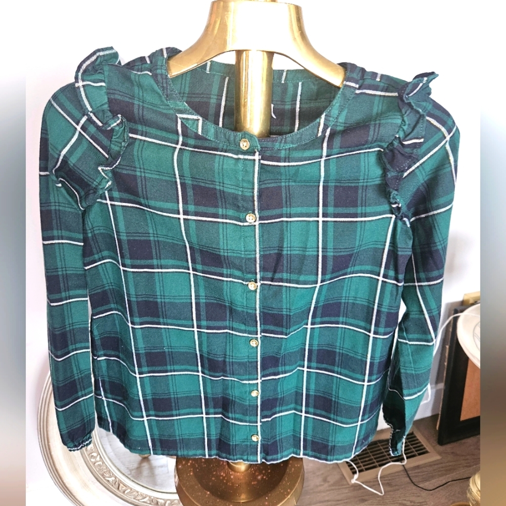 Bundle 5/$20                              Carter's green plaid girls top